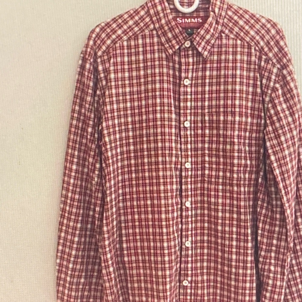 Simms Burgundy Checkered Men's Shirt